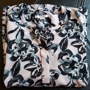 Modern Floral Print Blouse